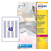 Avery Laser Mini Label 22x127mm 48 Per A4 Sheet Clear (Pack 1200 Labels) L7553-25
